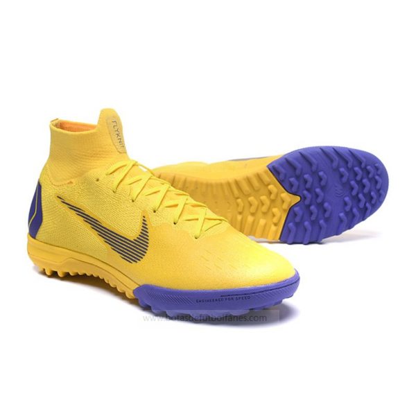 Nike Hombres Mercurial SuperflyX VI Elite TF Amarillo Azul